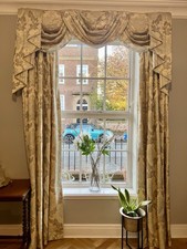 Extra Large Pair of Bespoke Curtains With Swags And Tails