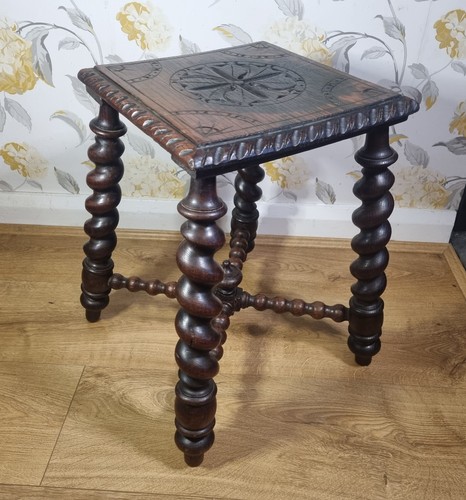 Antique oak barley - barley, stool