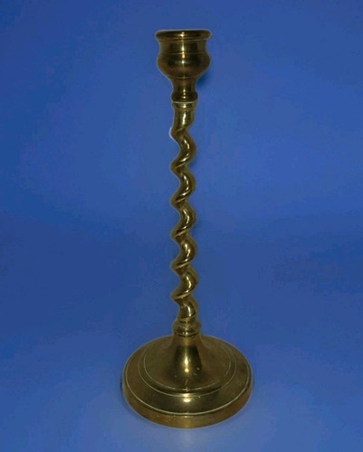 Brass barley twist candlestick - twist,