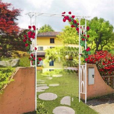 2M Metal Garden Arch Roses Climbing Plant Support Archway Wedding Backdrop Stand