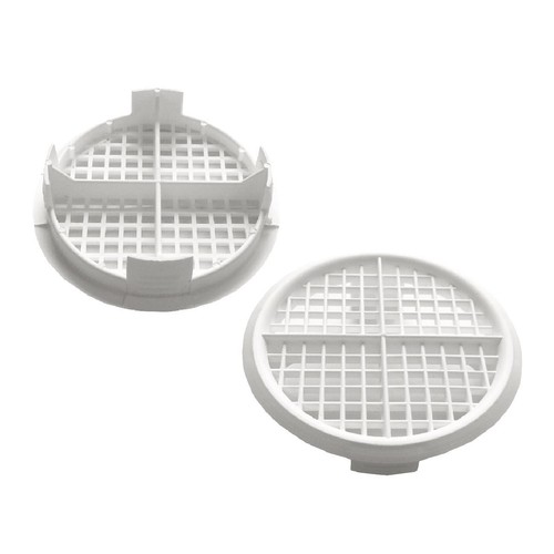 White plastic 70mm round - white,