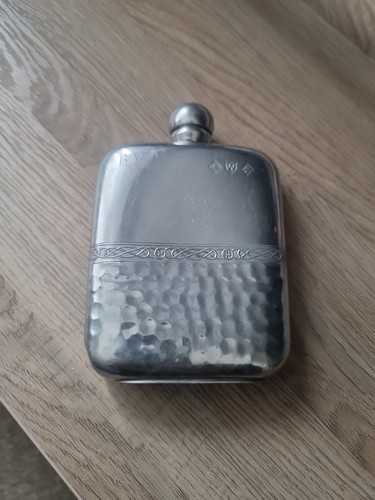 Sheffield pewter hip flask 6oz - pewter,