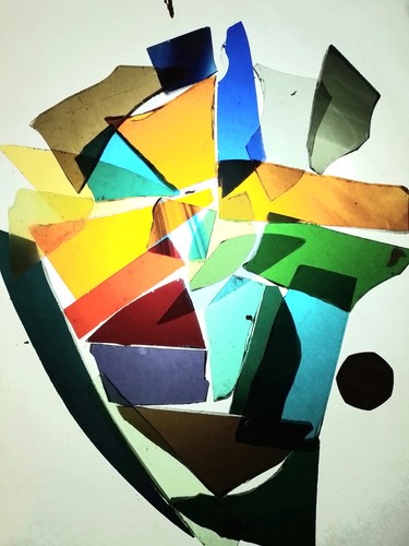 Stained glass offcuts 750 - 750, gm
