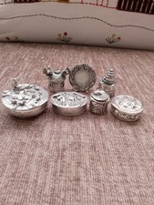 Silver Scenes Trinket Boxes And Photo Frame.
