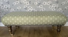 A new footstool in Laura Ashley reenie sage fabric