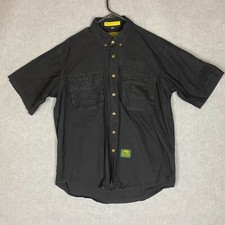 Vintage Camel Trophy Shirt Mens Medium Black Button Up Adventure Wear Outdoors