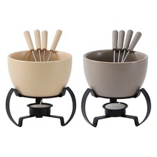 Chocolate Melting Pot Fondue Cup Set with 4 Forks Butter Warmer