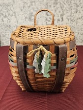 Vintage Wicker Rattan Fishing Basket  Fish Decor