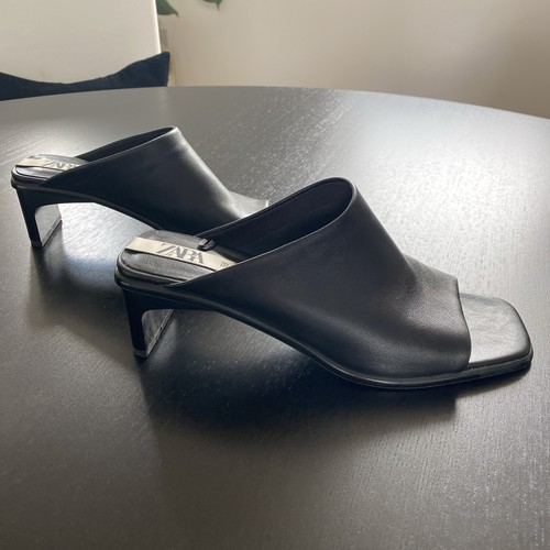 Zara black leather - leather, |