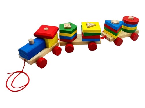 Wooden blocks train - toys, baby