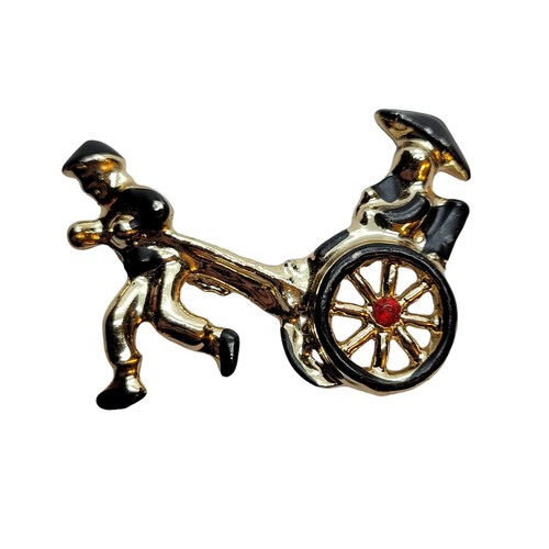 Rickshaw bike pin gold tone - pin,