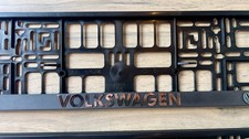 2x VOLKSWAGEN VW 3D chrome Car Number Plate Surround Holder Frame *authentic*