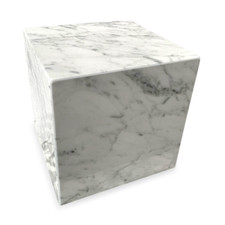 White Carrara Marble Cube Sculpture Art 10x10 cm