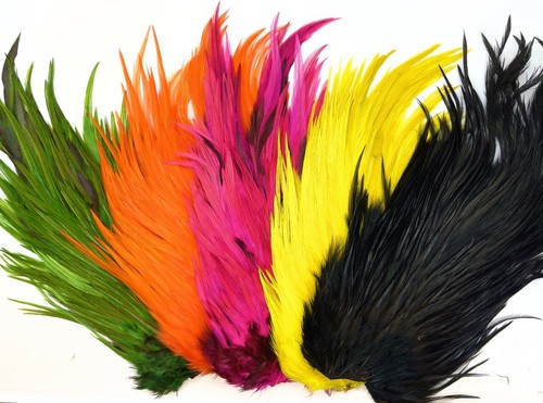 Dyed cock saddle - cock, tying
