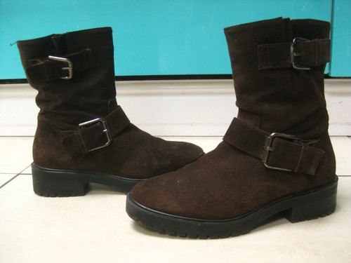 Real leather biker boots 37 - leather,