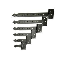 PAIR HIGH QUALITY BLACK TEE HINGES 4-6-8-10-12-14" HEAVY DUTY GATE SHED DOOR