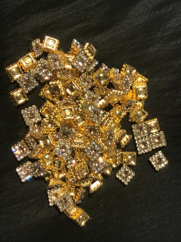 25x gold back square 5mm - gold, 9.5mm