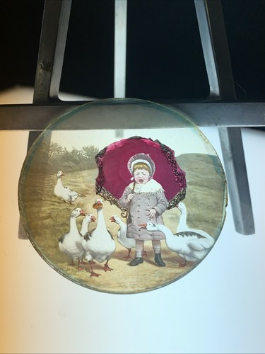 Magic lantern victorian glass - victorian,