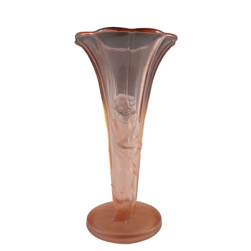 Art deco vintage pink frosted - art,