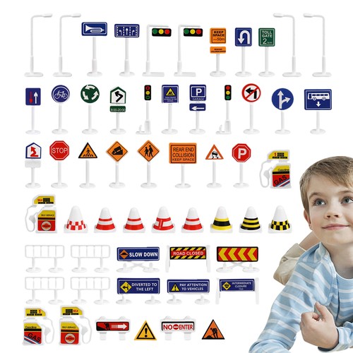 Traffic road signs - road, play