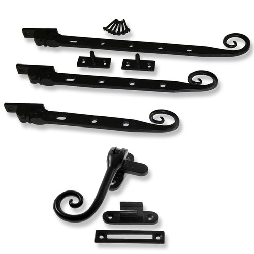 Black cast iron curly pig - cast,