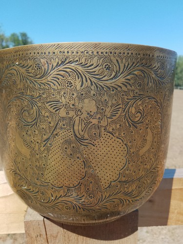 Antique engraved indian brass - antique,