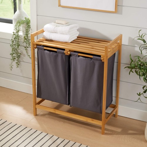 Bamboo laundry basket with - laundry,