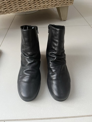 John lewis black leather ankle - lewis,