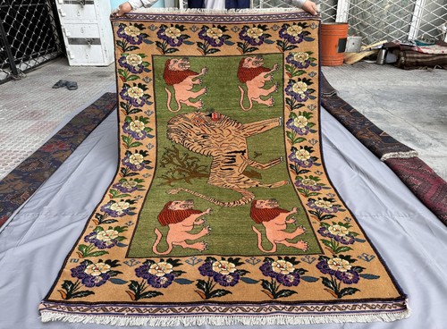 Green vintage afghan - green,