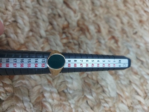 9ct gold bloodstone signet - gold,