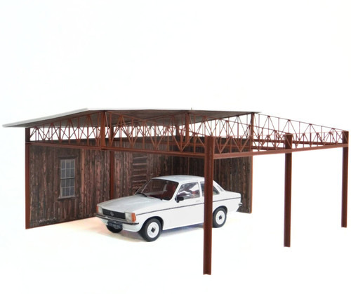 Wooden retro car shelter 18 - wooden,