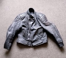 Frank Thomas Mens Leather Motorcycle Biker Jacket Size 42