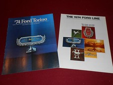 1974 FORD GRAN TORINO SPORT, BROUGHAM Etc BROCHURE + 74 FULL-LINE CATALOG 2-4-1