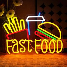 Fast Food Neon Sign Hamburger