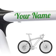 2 x Custom Bike Name Stickers For Cycle Frame - Wing Style