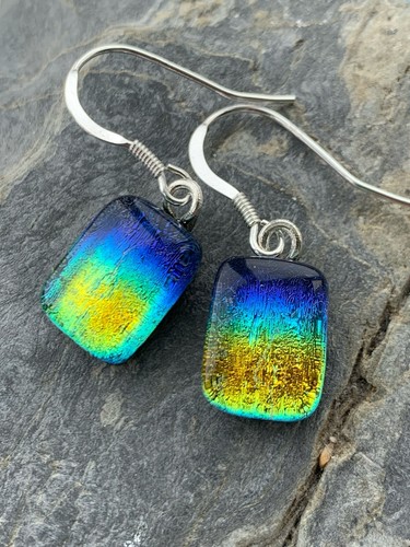Sterling silver dichroic glass - silver,