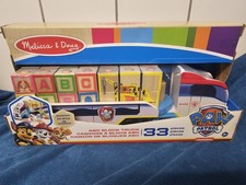 Melissa & Doug Paw Patrol ABC Toy Truck Alphabet & Number Wooden Blocks NEW