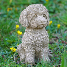 Labradoodle Dog Stone Statue |