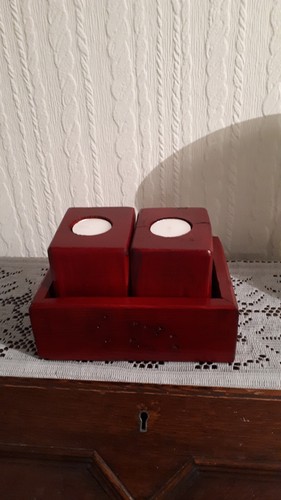 Rustic tealight holders pair - holders, a
