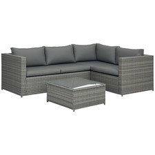 Outsunny 3Pcs Rattan Corner