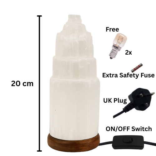 Selenite tower lamp - selenite,