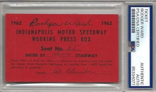 Rodger ward 1962 signed - ~rodger,
