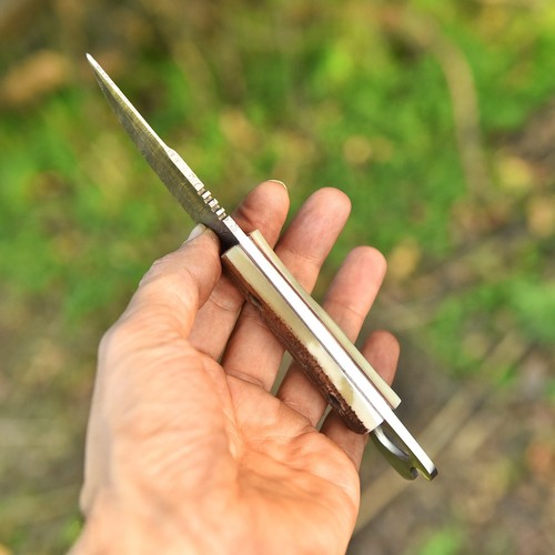 Custom antler handle damascus - custom,
