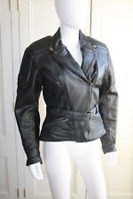 Vintage Belstaff Black Leather Motorbike Jacket Size 8