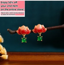 Jade Enamel Dangle Earrings