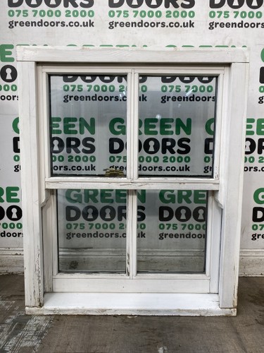 White wooden box sash window - white,