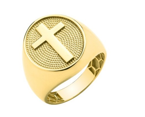 9ct gold gents oval cross - gold,