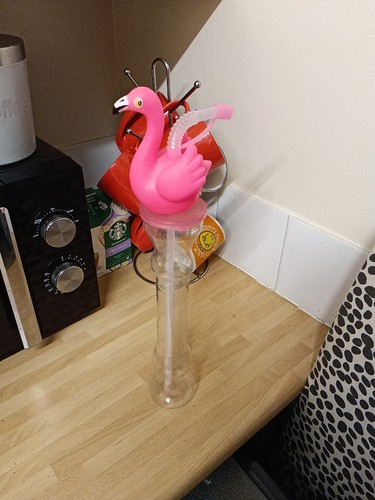 Flamingo slush cup with straw - flamingo,