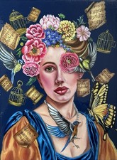 Original oil painting-Symphony of heart-Oil painting of a beautiful lady