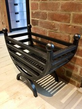 Large Cradle Cast Iron Fire Grate Basket Gunmetal finish ‘Large Size Width 57 cm